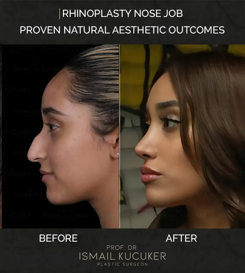 Prof. Dr. Ismail Kucuker Clinic Natural Rhinoplasty Before and After Patient Surgical Results Case 3